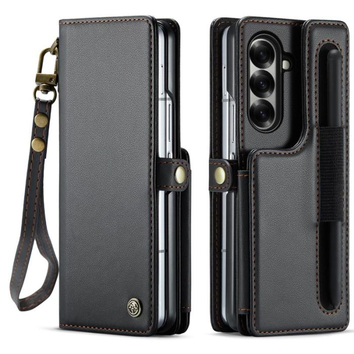 Caseme - CASEME C22 Samsung Galaxy Z Fold7 5G Fodral Konstläder Svart