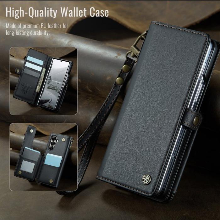 Caseme - CASEME C22 Samsung Galaxy Z Fold7 5G Fodral Konstläder Svart