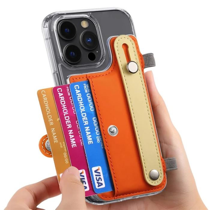 A-One Brand - Korthållare Kickstand PU-läder - Orange