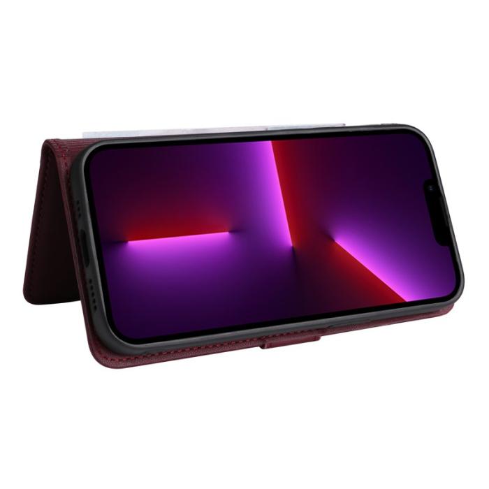 BETOPNICE - BETOPNICE iPhone 13 Pro Plånboksfodral - Avtagbart Konstläder - Vinröd