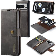 DG.MING - DG.MING Magnetic &Auml;kta L&auml;der Pl&aring;nboksfodral f&ouml;r Google Pixel 8 Pro - Gr&aring;