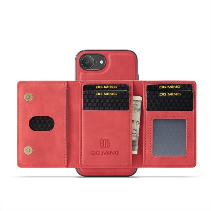 DG.MING - DG.MING M2 Series Mobilskal till iPhone 16e PU + PC + TPU Röd