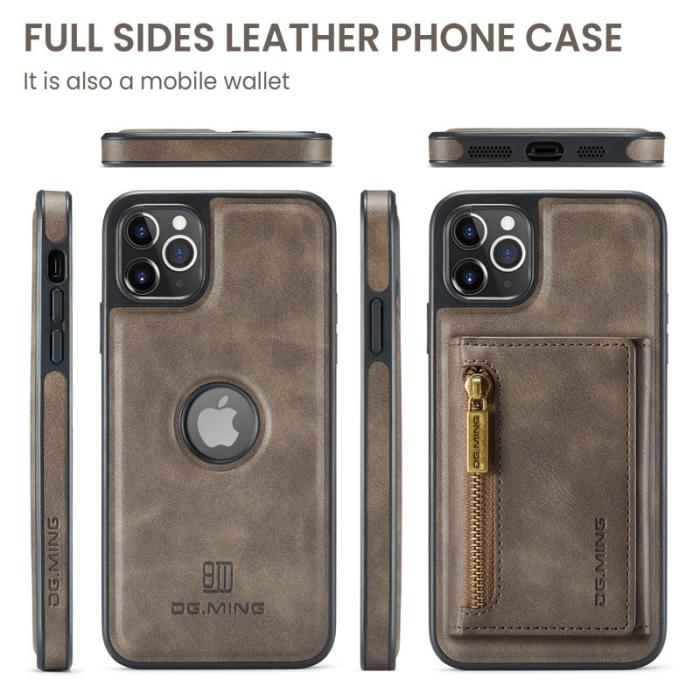 DG.MING - DG.MING M5 Series iPhone 11 Pro Max Plånboksfodral Konstläder - Brun