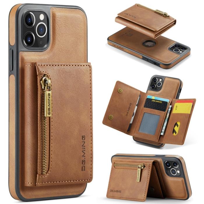 DG.MING - DG.MING M5 Series iPhone 11 Pro Max Plånboksfodral Konstläder Brun