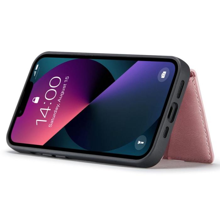 JEEHOOD - JEEHOOD iPhone 14 Plus Plånboksfodral 2-i-1 Konstläder TPU Roséguld
