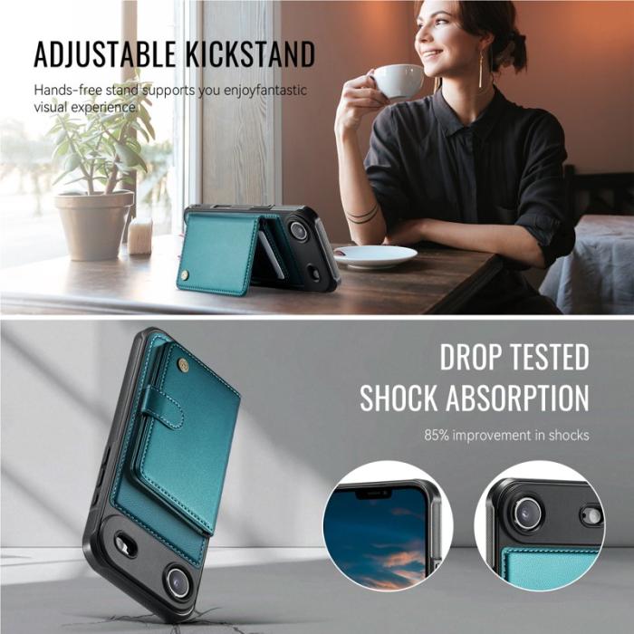 JEEHOOD - JEEHOOD J09 Mobilskal till iPhone Air RFID Skydd Läder Grön