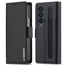 LC.imeeke - LC.IMEEKE L1 Samsung Galaxy Z Fold3 5G Pl&aring;nboksfodral Konstl&auml;der - Svart