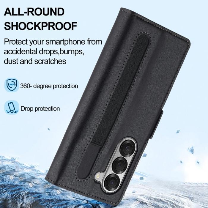 LC.imeeke - LC.IMEEKE L1 Plånboksfodral för Samsung Galaxy Z Fold5 Konstläder - Svart