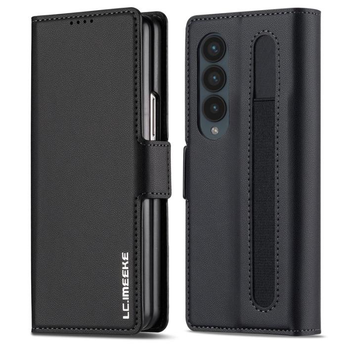 LC.imeeke - LC.IMEEKE L1 Samsung Galaxy Z Fold3 5G Plånboksfodral Konstläder - Svart