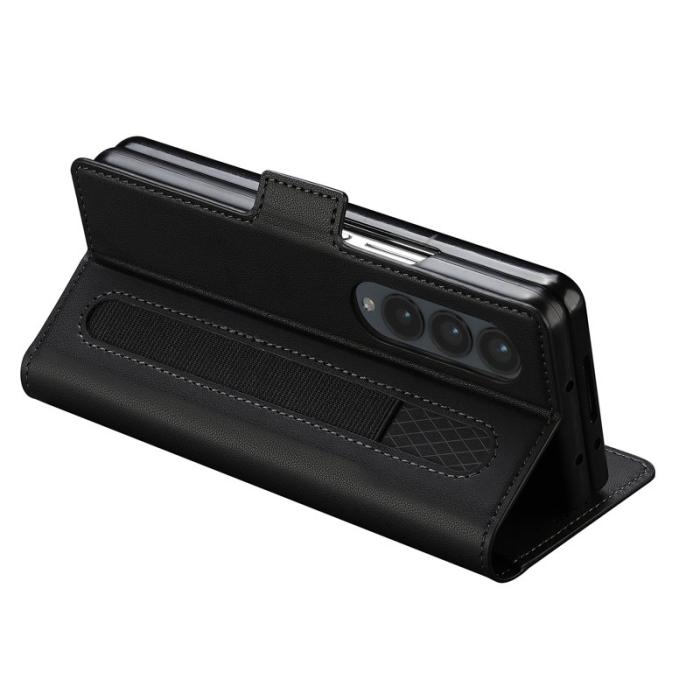 LC.imeeke - LC.IMEEKE L1 Samsung Galaxy Z Fold3 5G Plånboksfodral Konstläder - Svart