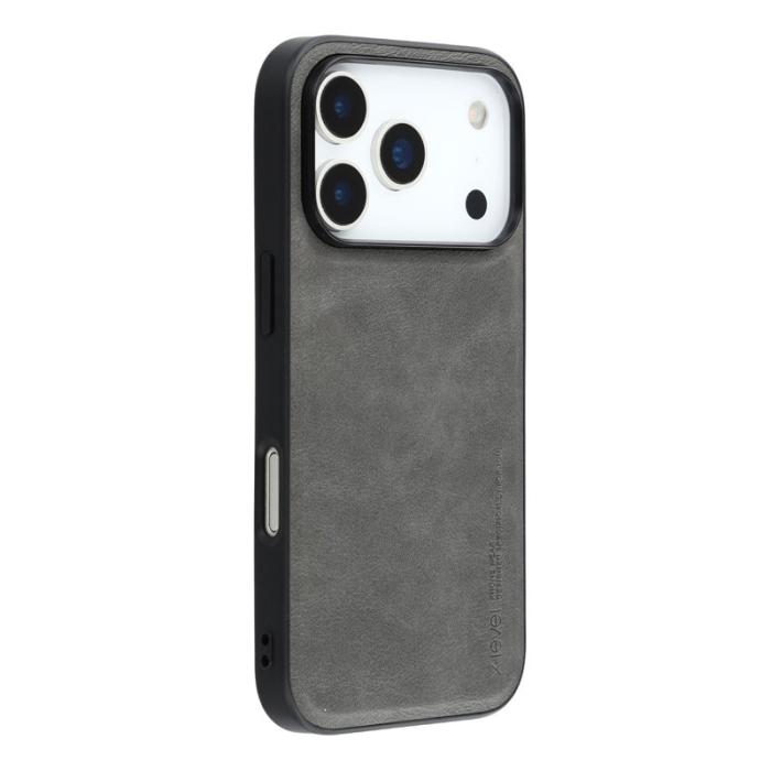 X-Level - X-LEVEL Bojue-3 Mobilskal till iPhone 17 Pro Läderbelagd Grå