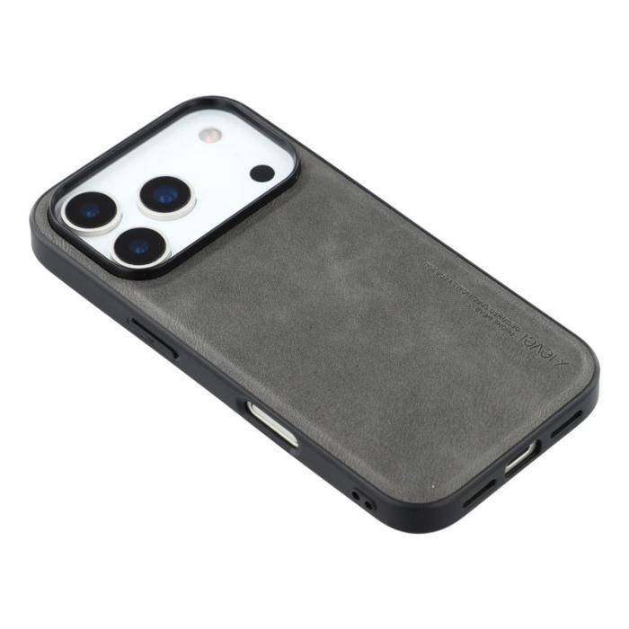 X-Level - X-LEVEL Bojue-3 Mobilskal till iPhone 17 Pro Läderbelagd Grå