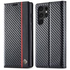 LC.imeeke - LC.IMEEKE Samsung Galaxy S22 Ultra Pl&aring;nboksfodral i Konstl&auml;der - Vertikal Rand