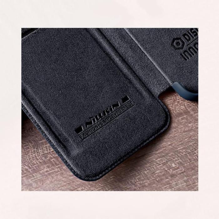 UTGATT - Nillkin Galaxy S22 Plånboksfodral Qin Läder Pro Holster Flip - Svart