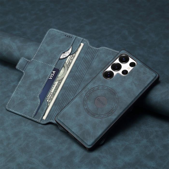 DENIOR - DENIOR B06 Samsung Galaxy S25 Ultra Plånboksfodral Konstläder + TPU Blå