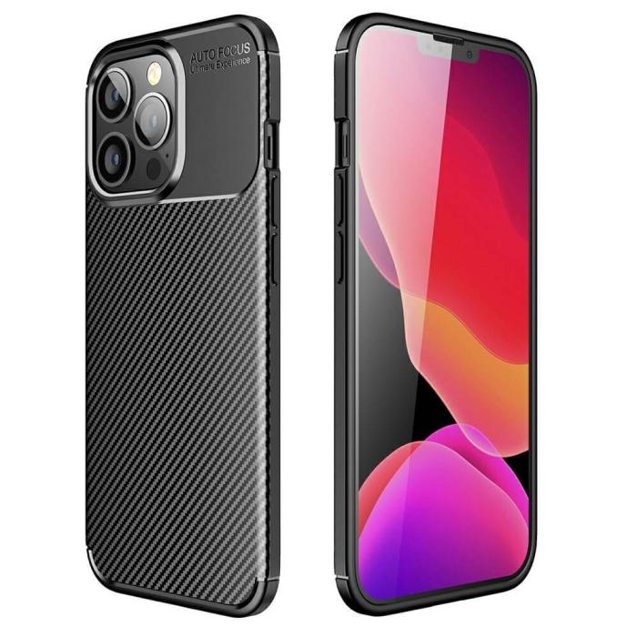 OEM - Carbon Fiber Mobilskal till Apple iPhone 13 Pro - Svart