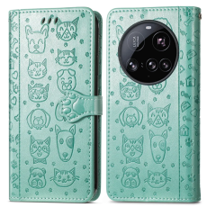 A-One Brand - Xiaomi 15 Ultra Plånboksfodral Cat Dog Pattern - Grön