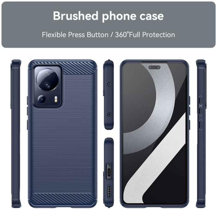 OEM - Xiaomi 13 Lite Mobilskal Carbon Fiber - Blå
