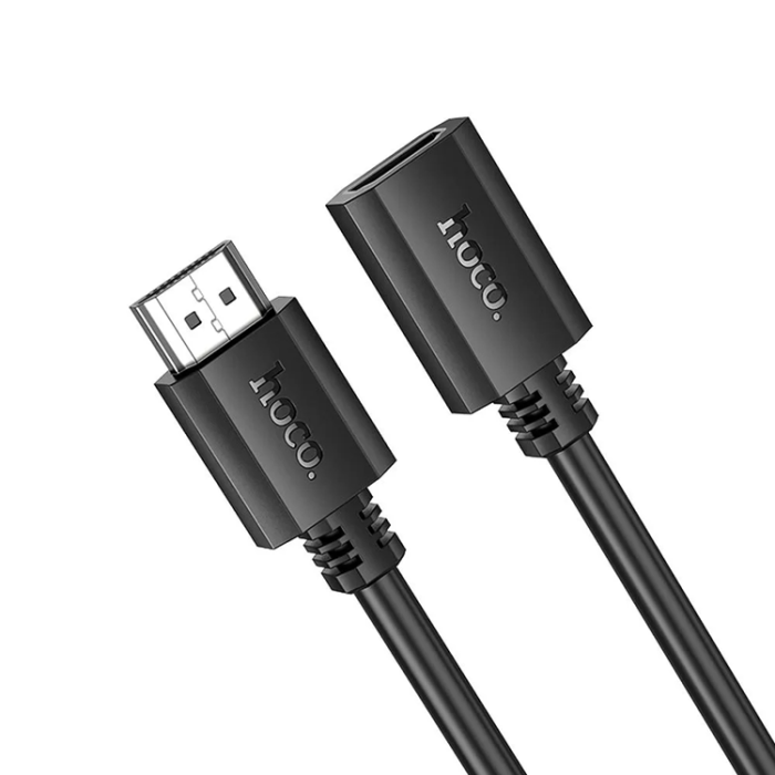 Hoco - Hoco HDMI (Male) Till HDMI (Female) 60Hz Kabel 1m - Svart