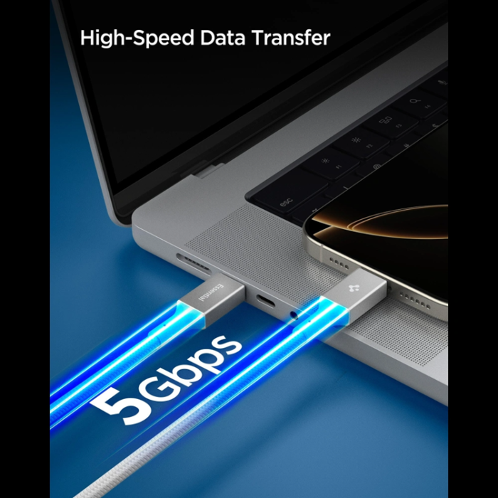 Spigen - Spigen USB-C till USB-C 100W Kabel 150cm EB10015CC