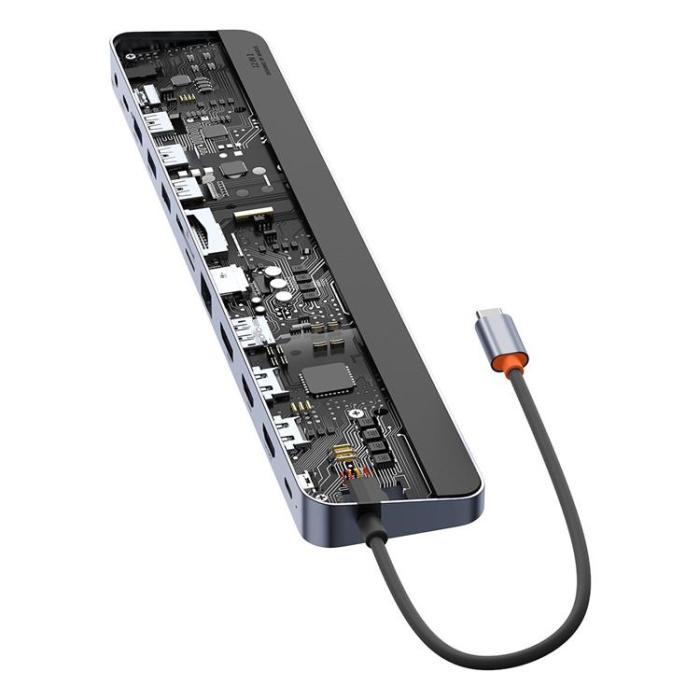 BASEUS - Baseus USB Hub 12in1 EliteJoy Gen2 - Grå