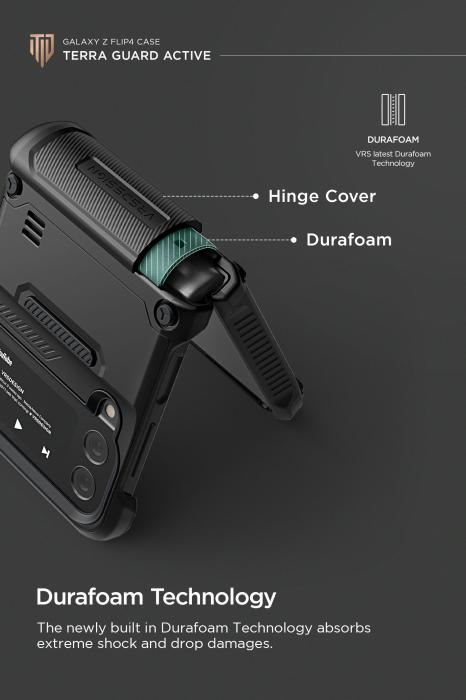 UTGATT1 - VRS DESIGN | Terra Guard Active Multi Clip Skal Galaxy Z Flip 4 - Metal Svart