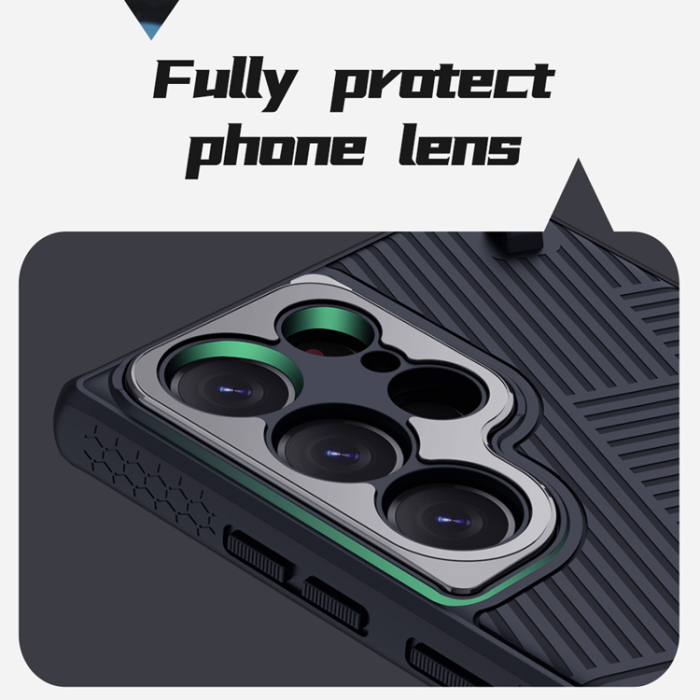 Nillkin - Nillkin Galaxy S23 Ultra Skal Stripe Handrem - Blå