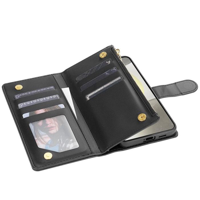 OEM - Samsung Galaxy S26 Plus Plånboksfodral Konstläder Rhombus - Svart