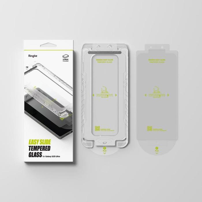 Ringke - [2-Pack] Galaxy S25 Ultra Härdat Glas Skärmskydd Easy Slide