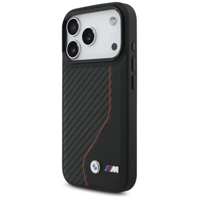 BMW - BMW iPhone 17 Pro Mobilskal MagSafe M Carbon Line & Logo - Röd