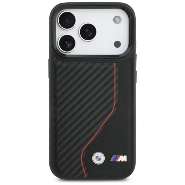 BMW - BMW iPhone 17 Pro Mobilskal MagSafe M Carbon Line & Logo - Röd