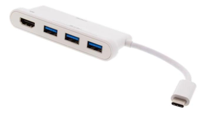 UTGATT5 - Deltaco USB-C hubb - Vit
