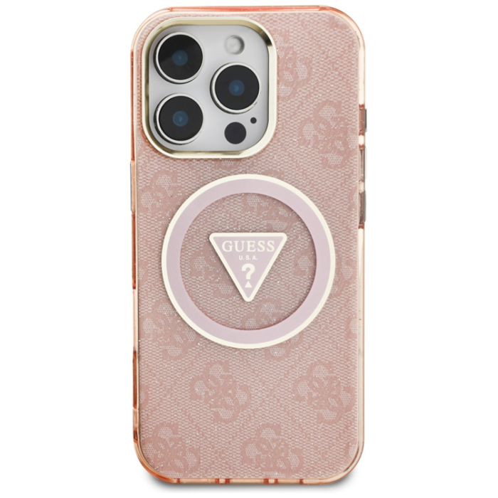Guess - Guess iPhone 16 Pro Max Mobilskal Magsafe Glitter - Rosa