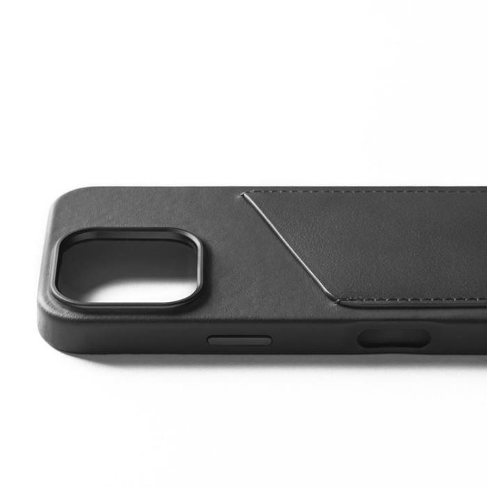 Mujjo - Mujjo iPhone 16 Pro Mobilskal MagSafe Korthållare - Svart