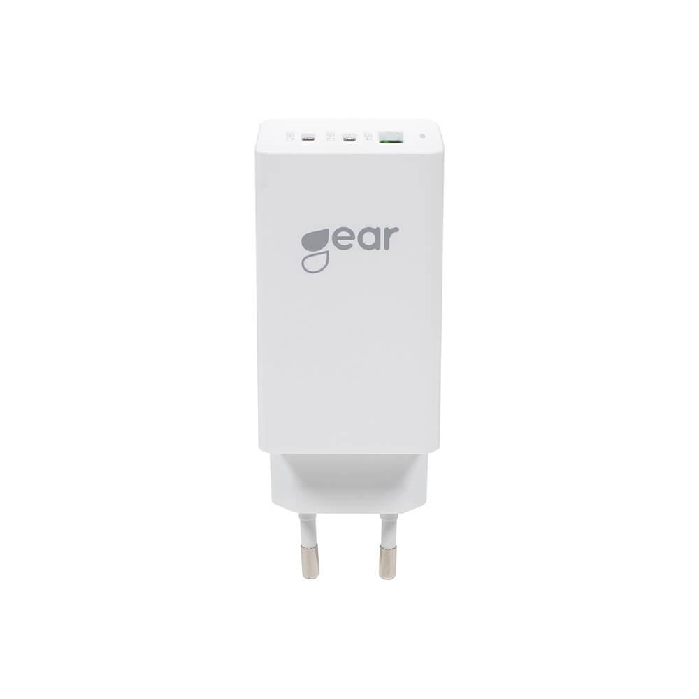 GEAR - Laddare GAN 220V 2xUSB-C Plus 1xUSB-A 65W - Vit | 3541 | AlltMobil