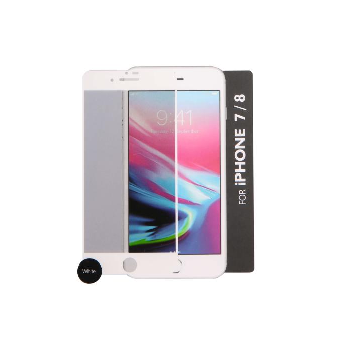 UTGATT1 - GEAR Härdat Glas 3D Gum Full Cover Vit iPhone 6/7/8/SE Incl. Monteringsram