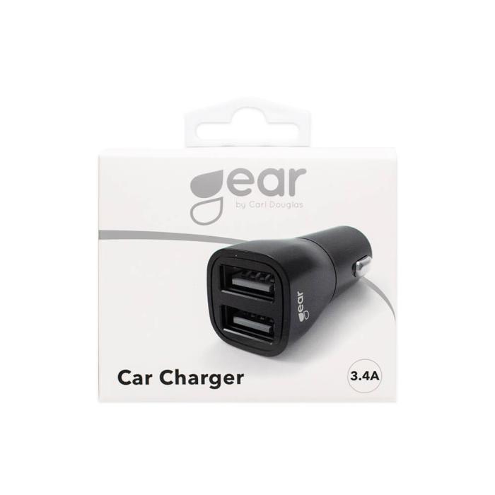 GEAR - GEAR - Laddare 12/24V 2xUSB-A 3,4A Svart