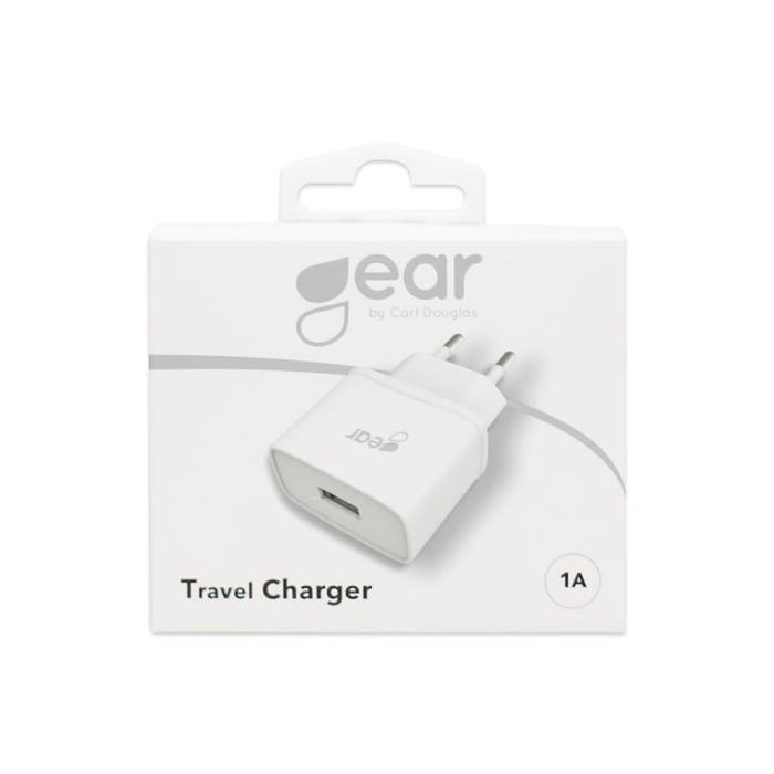 UTGATT - GEAR - Laddare 220V 1xUSB 1A - Vit
