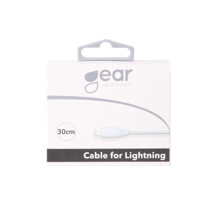 GEAR - GEAR USB-A till Lightning kabel 0.3m Vit Rund kabel