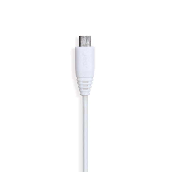 GEAR - GEAR Laddkabel MicroUSB 1m Vit Rund Kabel