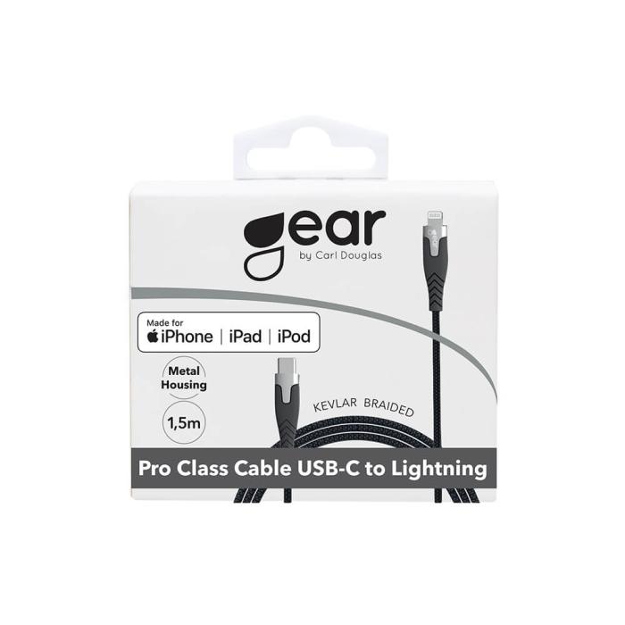 GEAR - GEAR LaddPRO USB-C till Lightning kabel C94 1.5m Svart