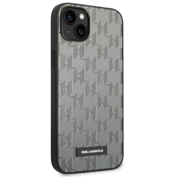 KARL LAGERFELD - Karl Lagerfeld iPhone 14 Plus Skal Saffiano Mono Metal Logo - Grå