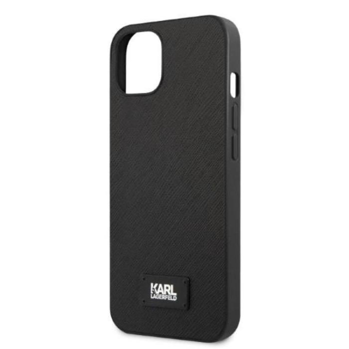 KARL LAGERFELD - Karl Lagerfeld iPhone 13 mini Skal Saffiano Plaque - Svart