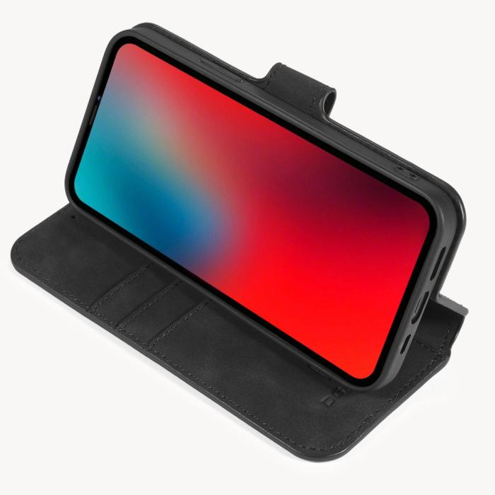DG.MING - DG.MING Retro Läder Plånboksfodral iPhone 12 Pro Max - Svart