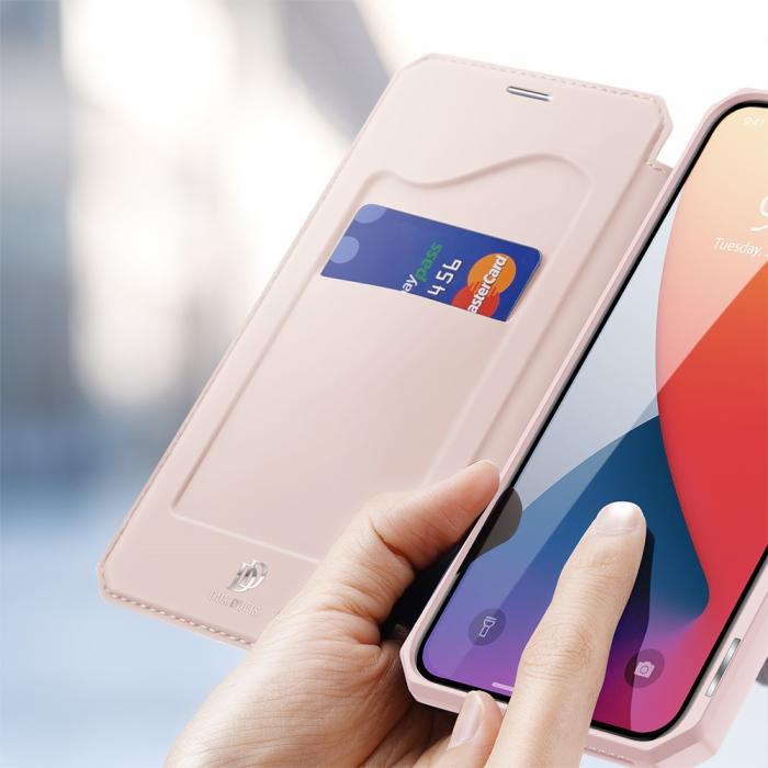 Dux Ducis - Dux Ducis Auto-absorbed Läder Plånboksfodral iPhone 12 Pro Max - Rose Gold