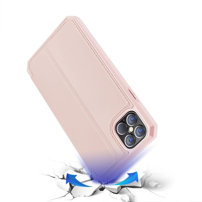 Dux Ducis - Dux Ducis Auto-absorbed Läder Plånboksfodral iPhone 12 Pro Max - Rose Gold
