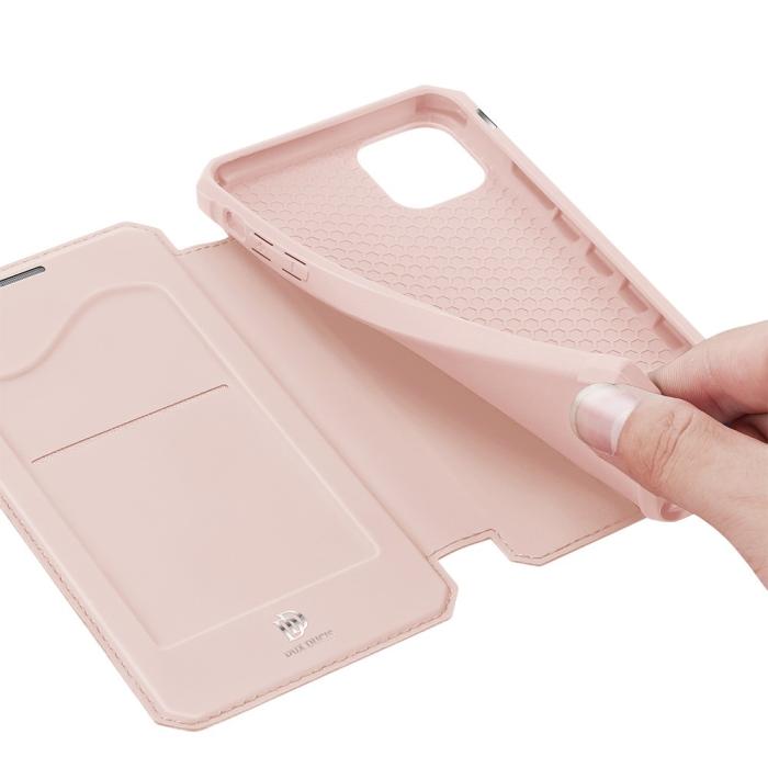 Dux Ducis - Dux Ducis Auto-absorbed Läder Plånboksfodral iPhone 12 Pro Max - Rose Gold