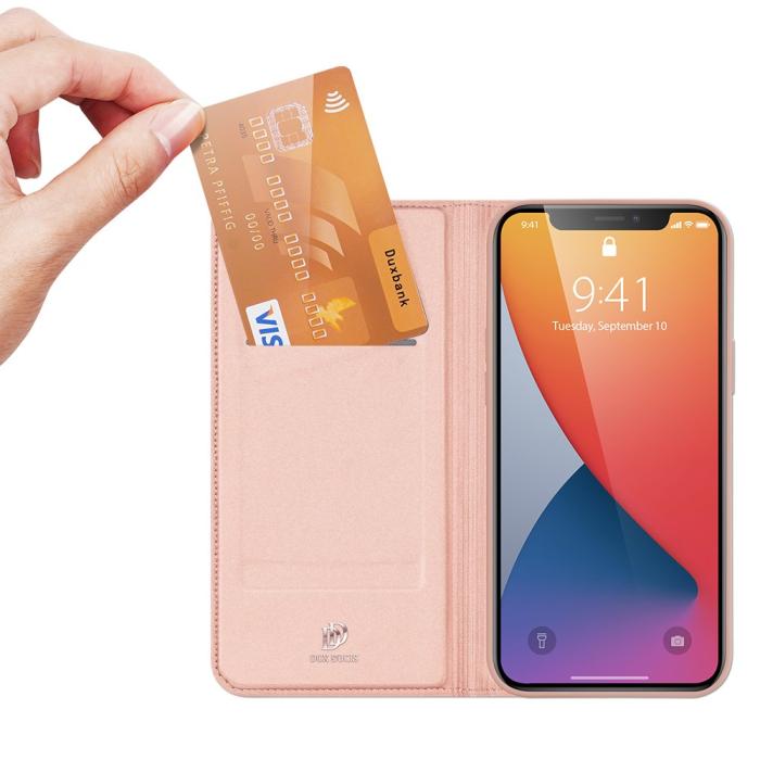 Dux Ducis - Dux Ducis PU Läder Plånboksfodral iPhone 12 Pro Max - Rose Gold