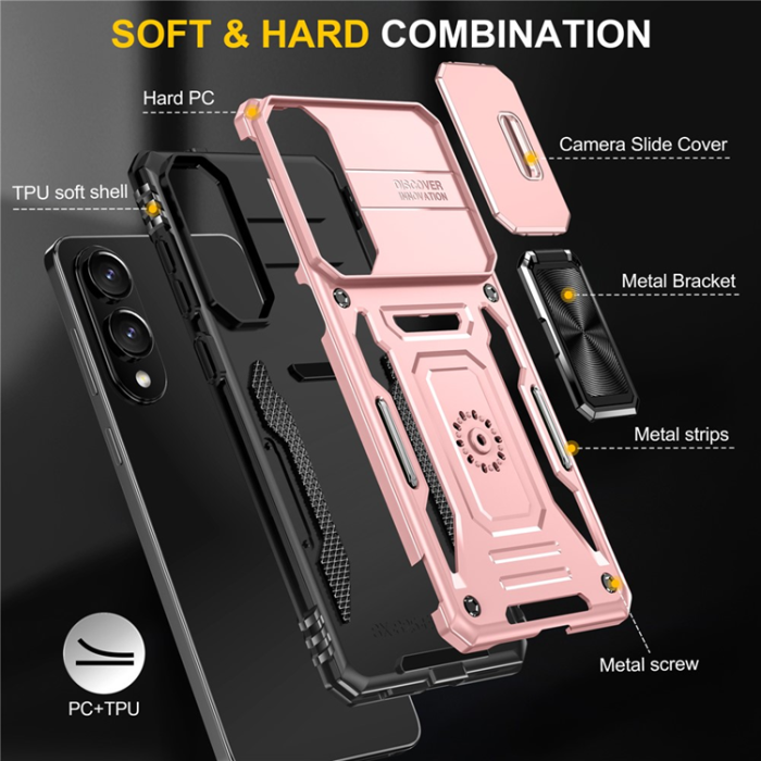A-One Brand - Galaxy S25 Edge Mobilskal Kickstand Slide - Roséguld