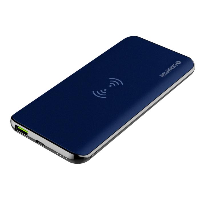 UTGATT5 - PowerBank QI 8000 mAh Blå